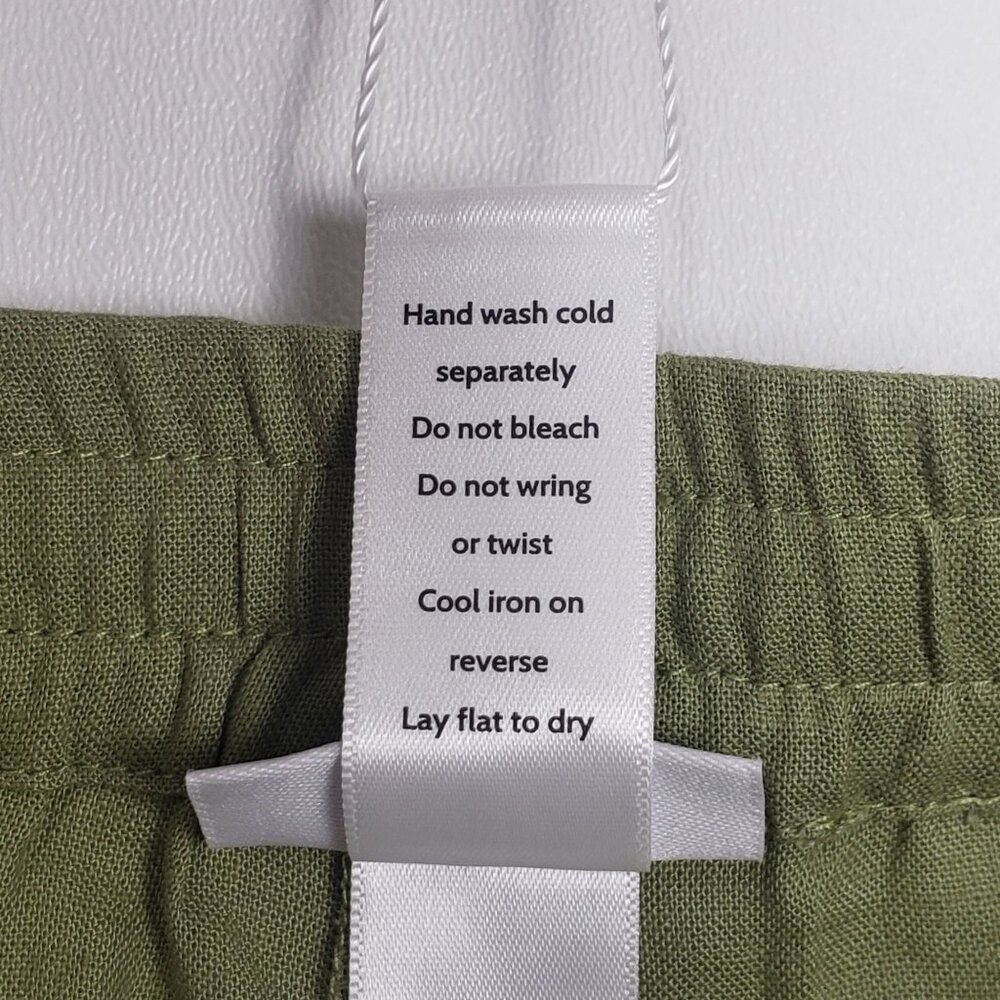Andie Swim The Graciosa Short Women's XL Ivy Green Linen Blend Tassel Ties NWT - Picture 7 of 16